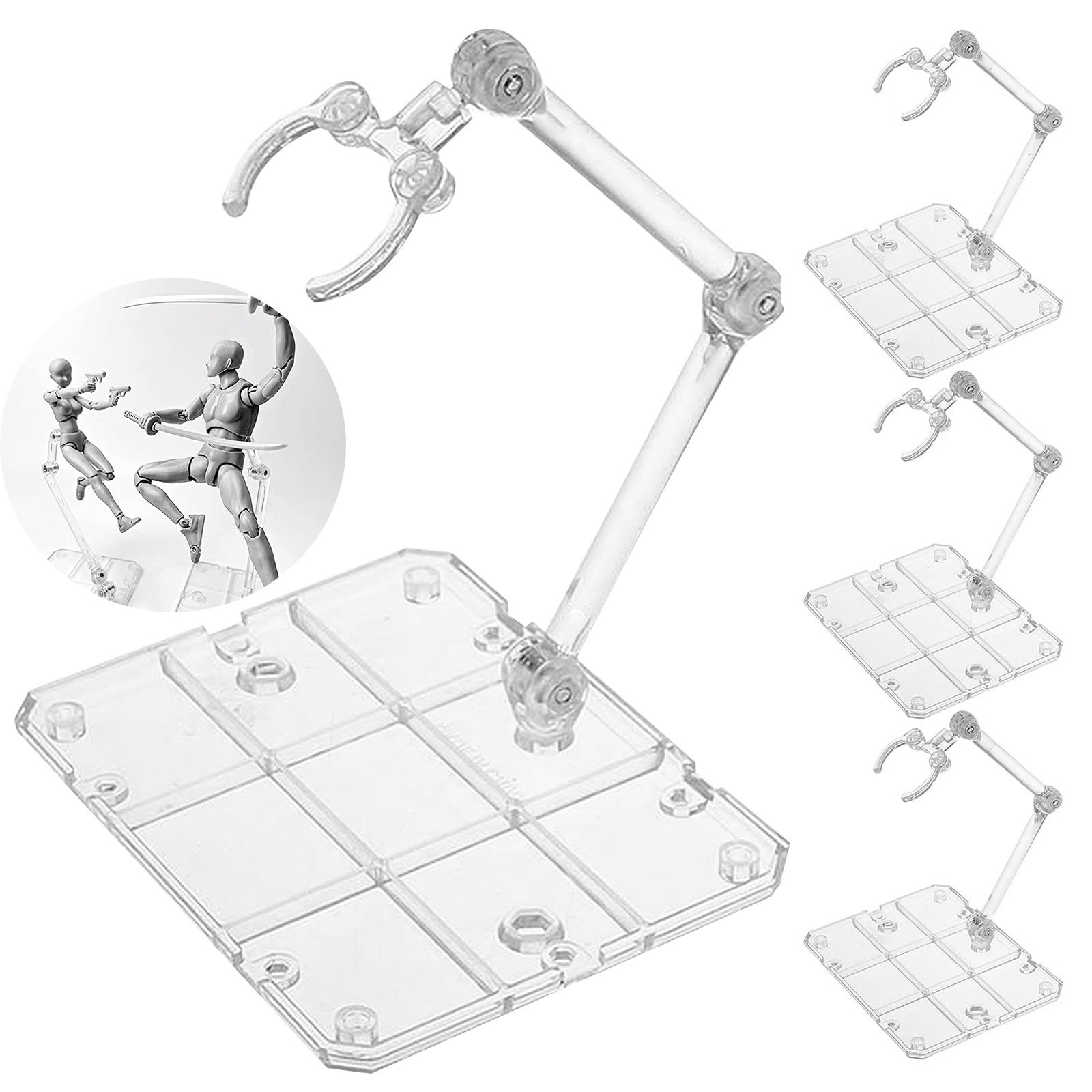 Model Kit Eva - Support de figurine d'action transparent, Support